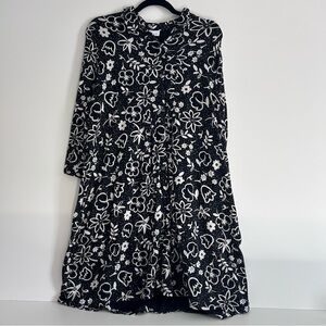 J. Jill Black & White Floral Print Dress - Women’s Size Large